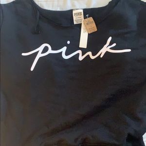 PINK black crop top sweater